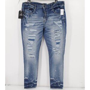 NWT Prps Jeans Men's 42 Cayenne Super Skinny Fit Mid Rise Stretch Light Indigo